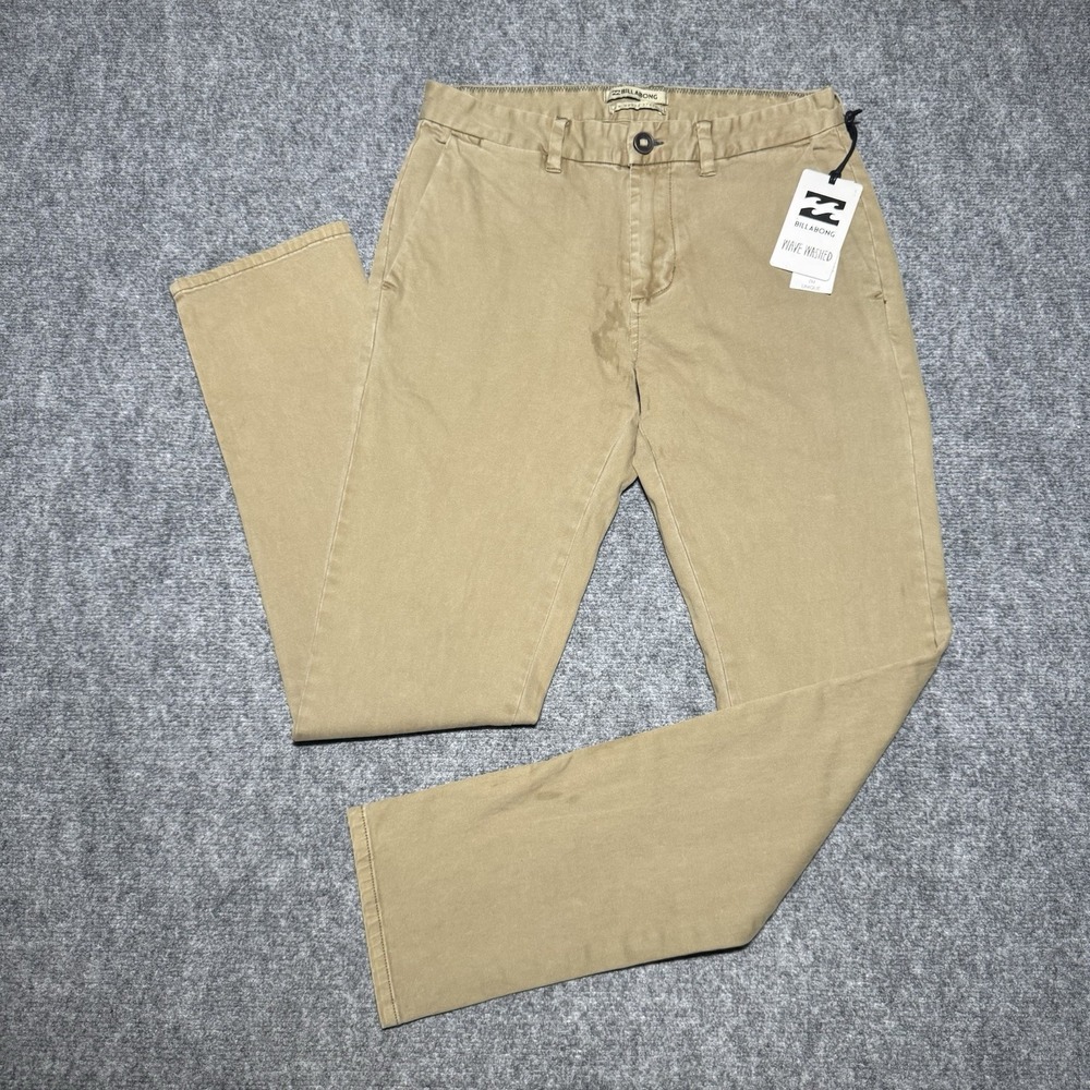 Billabong New Order Chino Pants Men 30x31 Olive Green Slim Fit Stretch NEW NWT